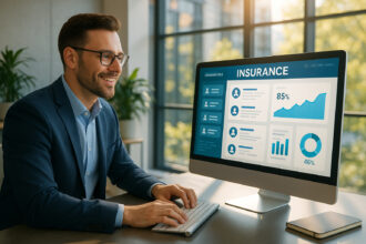 Conseiller assurance professionnel dans un bureau moderne