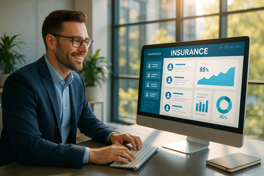 Conseiller assurance professionnel dans un bureau moderne