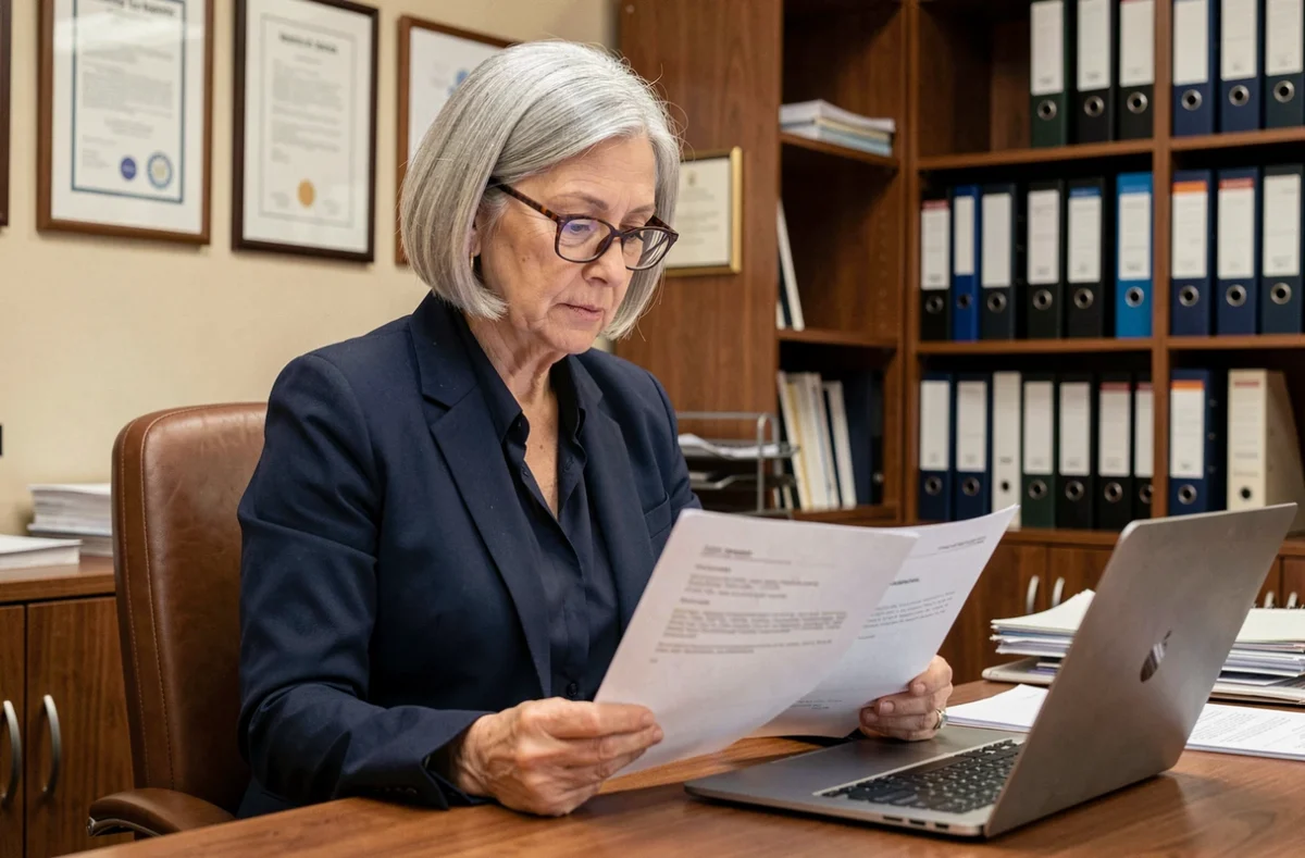 Responsable administrative senior examinant sa correspondance électronique dans un bureau institutionnel
